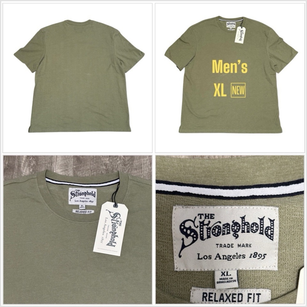Men’s Stronghold XL Crew Neck Short Sleeve T-Shirt Top Tee Olive Green NWT